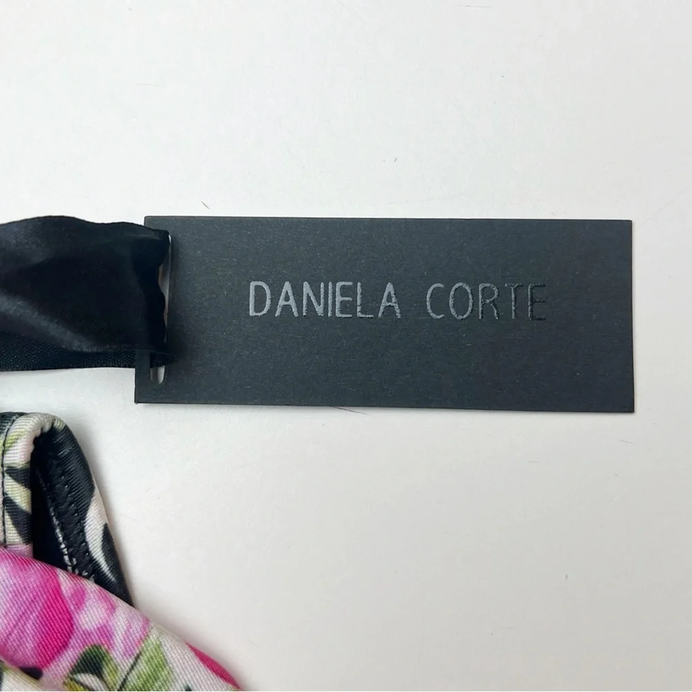 •DANIELA CORTE• Floral One‎ Piece Ruched Strapless Cheeky Swimsuit Size XS